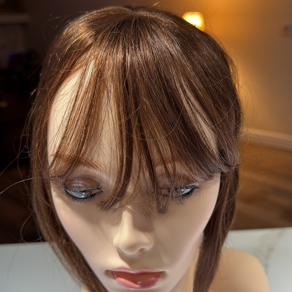 Other - 💯% 10-12” HUMAN Hair Topper, eyelashes, bangs, Brown